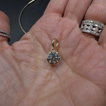 14k Gold Omega Choker with Diamond Solitaire Pendant