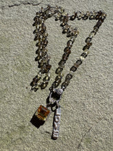 Smokey Quartz Necklace with Diamond Clasp. Citrine and Dog Tag Pendant Included