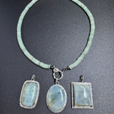 Aquamarine and Diamond Pendants