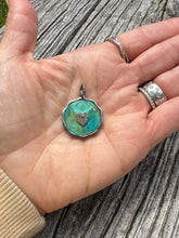Kingman Turquoise with Pave Diamond Heart Pendant