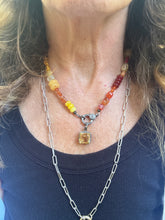 Hodgepodge Orange Opal Beaded Necklace with Diamond Clasp