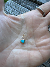 Mini Turquoise Heart with Diamond Solitaire Set in 14k Gold