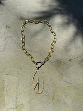 Large Pave Diamond Oval Peace Pendant