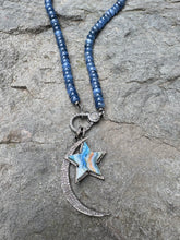 Kyanite Beaded Necklace with Diamond Clasp