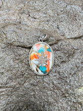Spiny Turquoise Pendant with Diamond Starburst Pendant