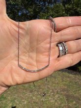 Pave Diamond Curved Bar Necklace