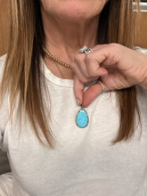 Turquoise with Diamond Border Pendant