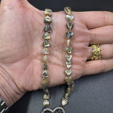 Abalone Shell Heart Necklace with Diamond Clasp