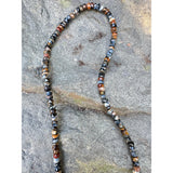Pietersite Beaded Necklace with Pave Diamond Clasp
