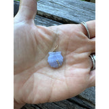 Lace Agate Small Shell with Three Solitaire Diamonds and 14k Gold Accents