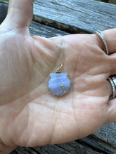 Lace Agate Small Shell with Three Solitaire Diamonds and 14k Gold Accents