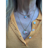 Opal Mini Heart with Sapphire Border set it 14k Gold