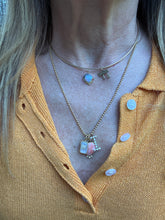 Opal Mini Heart with Sapphire Border set it 14k Gold