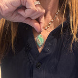 Chrysoprase and Diamond Pendants
