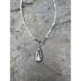 Prehnite Coin Beaded Necklace with Diamond Clasp
