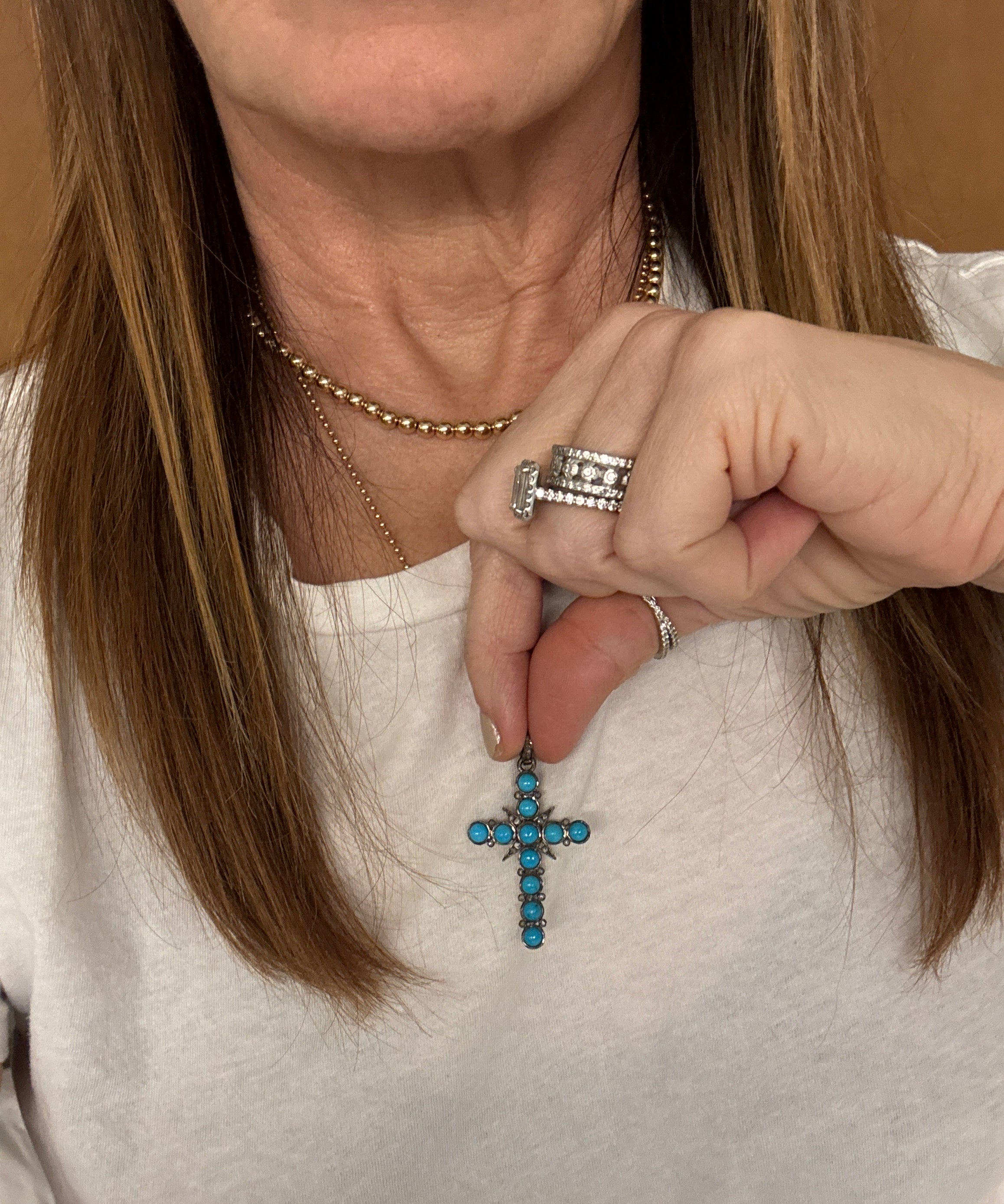 Turquoise and diamond Pendants