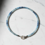 Aquamarine Ombré Beaded Necklace with Diamond Clasp