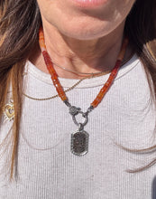 Mexican Fire Carnelian Beaded Necklace with Diamond Clasp