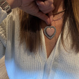 Pink Opal Heart with Pearl and Diamond Border Pendant