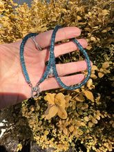 Apatite Beaded Heishi Necklace with Diamond Clasp