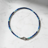 Afghanite Facted Beaded Necklace with Diamond Clasp
