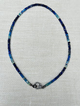 Afghanite Facted Beaded Necklace with Diamond Clasp
