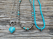 Turquoise Heishi Necklace with Diamond and Turquoise Bead