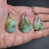 Peruvian Opal and Diamond Pendants