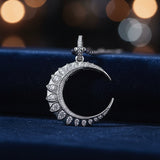 Pave Diamond Crescent Moon Pendant
