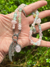 Aquamarine Beryl Beaded Hodgepodge Necklace with Diamond Clasp