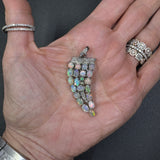 Pave Diamond and Opal Horn Pendant