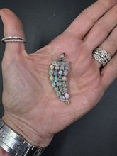 Pave Diamond and Opal Horn Pendant