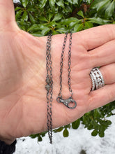 Sterling Silver Chain with Diamond Slice Details with Diamond Clasp