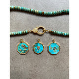 Iron Mountain Turquoise and Pave Diamond Pendants