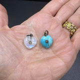 Mini Gemstone Heart with Solitaire Diamond in the Center