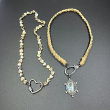 Abalone Shell Heart Necklace with Diamond Clasp