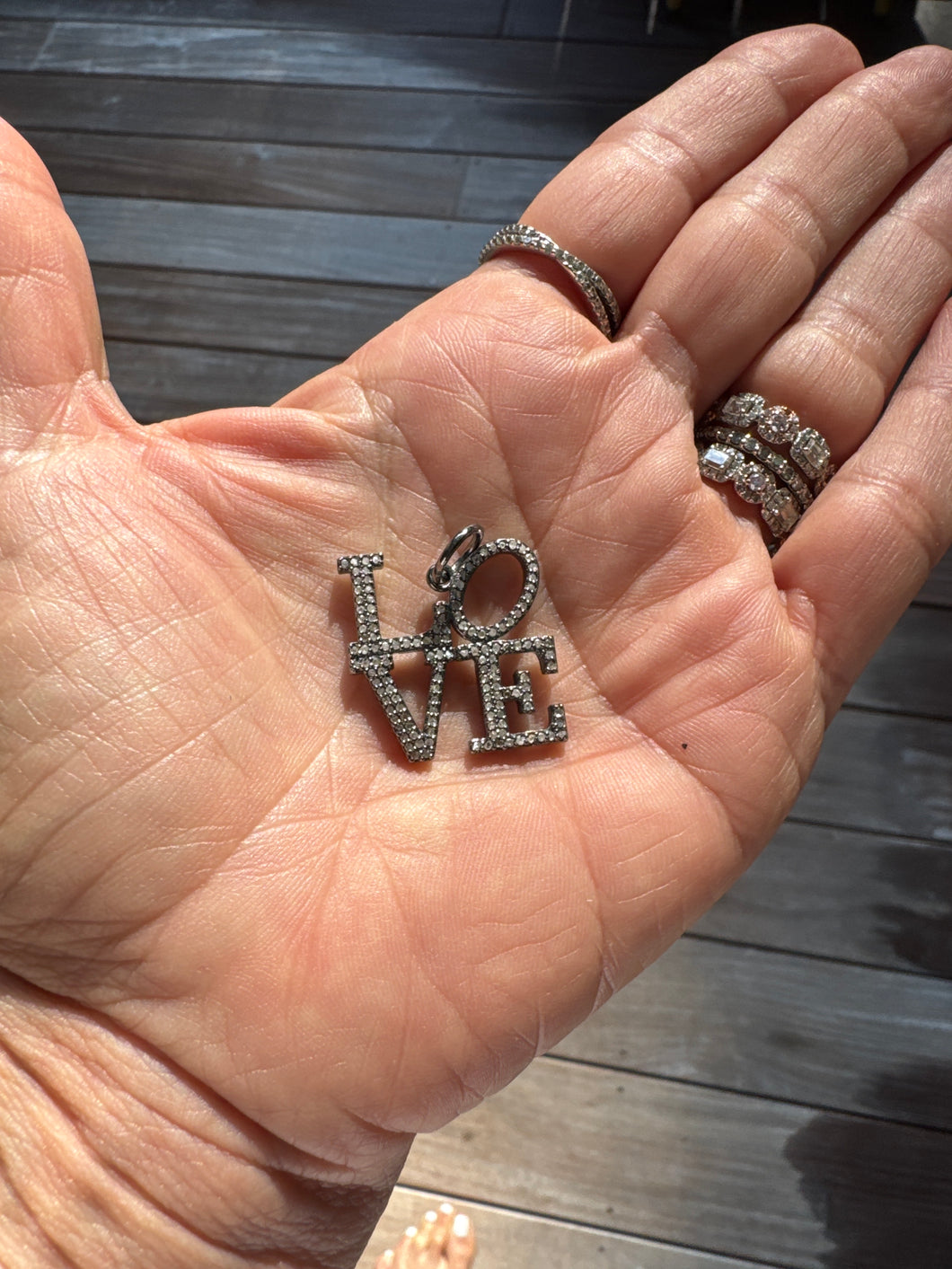 Pave Diamond Love Pendant