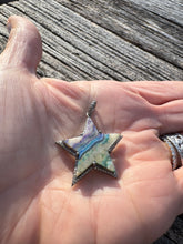 Dyed Lace Agate Star with Diamond Border Pendant