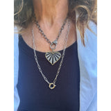 Heart with Pave Diamond Rays Pendant
