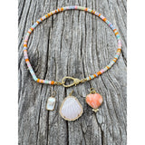 Ethiopian Candy Colored Opal Beaded Necklace with Diamond Clasp