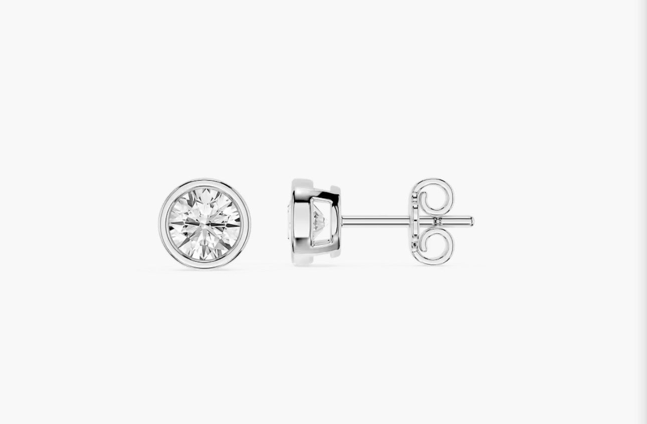 Lab Grown Diamond Bezel Stud Earrings