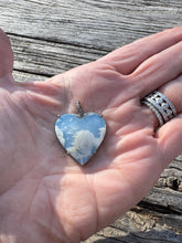 Dyed Blue Agate Heart with Diamond Border Pendant