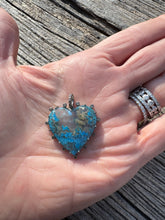 Dyed Agate Heart Pendant with Solitaire Diamond Border