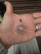Open Heart with Diamond Rays Pendant