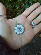 Mother of Pearl Disc with Evil Eye and Pave Diamond Pendant