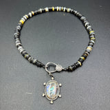 Shell Beaded Necklace with Diamond Clasp