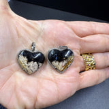 Palm Root Heart with Diamond Border Pendant