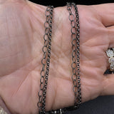 Sterling Silver Double Strand Necklace with Pave Diamond Clasp