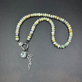Peruvian Opal Beaded Necklace with Diamond Clasp