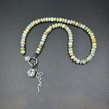 Peruvian Opal Beaded Necklace with Diamond Clasp